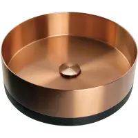 Раковина-чаша Abber Wasser Kreis AF2410BMRG 40x40 см, накладная, розовое золото матовый/черный матовый