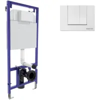 Инсталляция для унитаза Berges Novum S1 040241 с кнопкой смыва, белый глянец