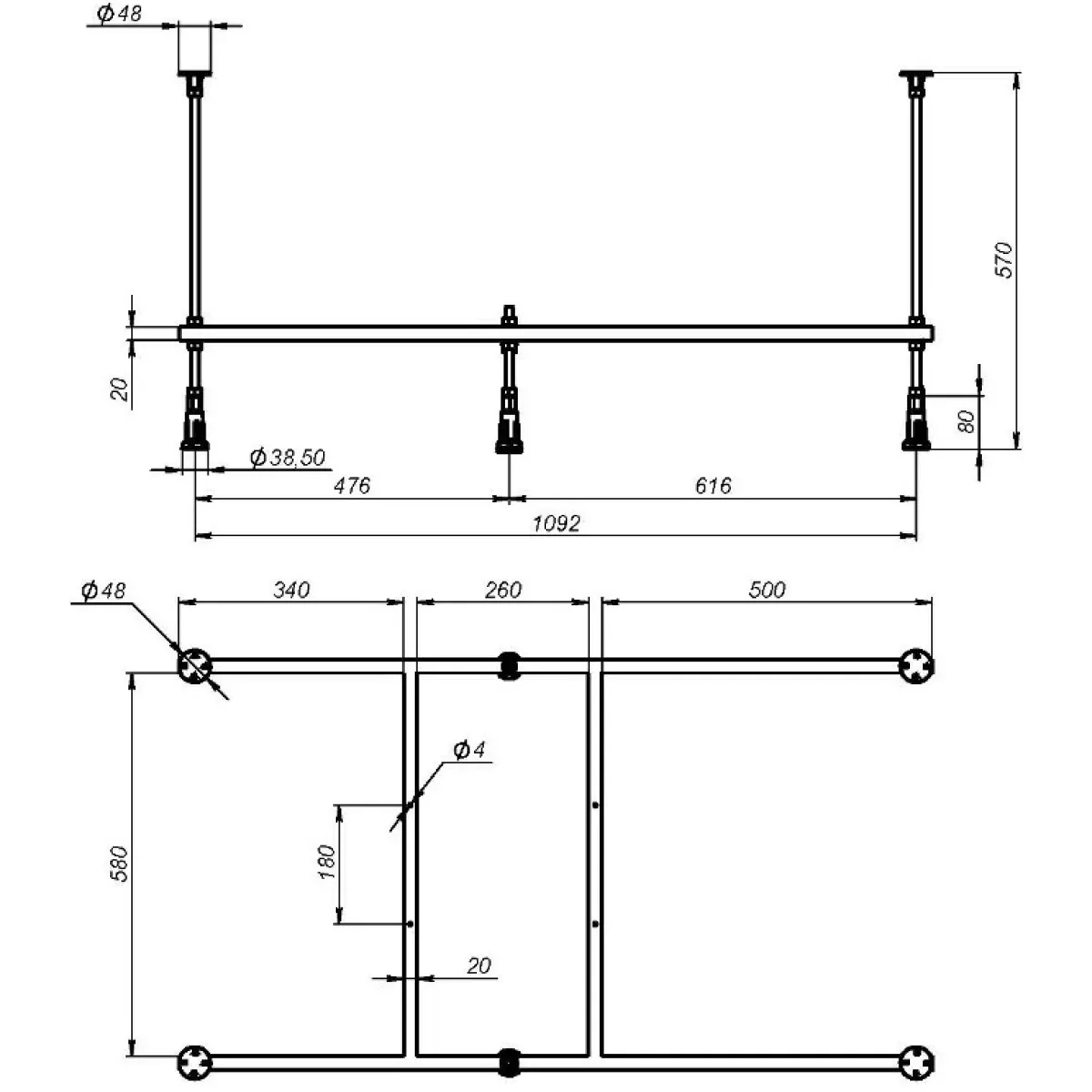 Каркас для ванны AM.PM X-Joy W00A-120-070W-R 120x70