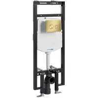 Инсталляция для унитаза WasserKRAFT Dinkel 58 58TLT.010.ME.MG01 с кнопкой смыва, золотой матовый