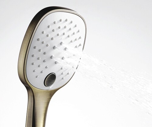 Комплект для душа WasserKRAFT Exter A16040 с верхней душевой насадкой и лейкой светлая бронза