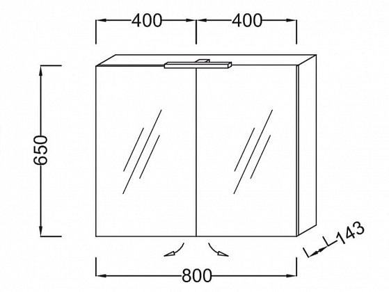 Шкаф-зеркало Jacob Delafon Reve 80 EB796RU-G1C Белый Блестящий Лак