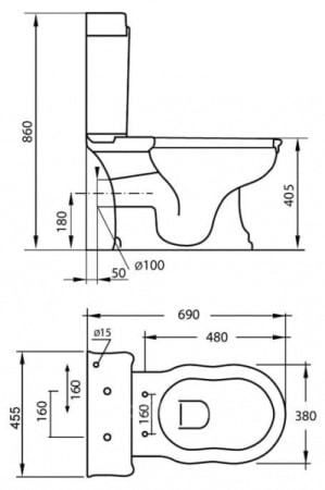 Бачок для унитаза Cezares Royal Palace CZR-012T белый
