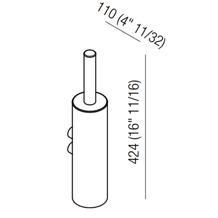 Туалетный ершик Agape Dot line ADTL0457RT черный
