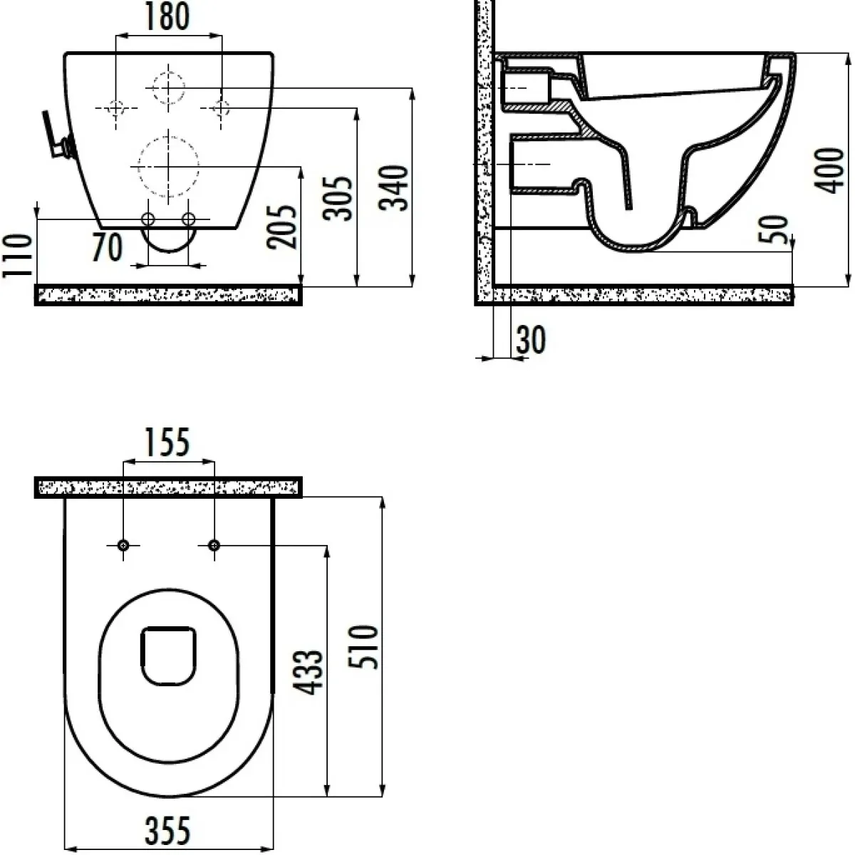 Унитаз подвесной Creavit Free FE320-34CB00E-0001 с функцией биде, белый