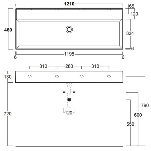 Раковина Simas Agile 120 AG121 bi*0