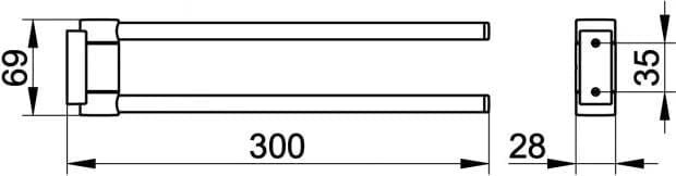 Полотенцедержатель Keuco Plan 14919370000 двойной черный матовый