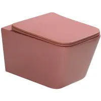 Унитаз подвесной SantiLine SL-5007P безободковый, с сиденьем микролифт, персиковый матовый