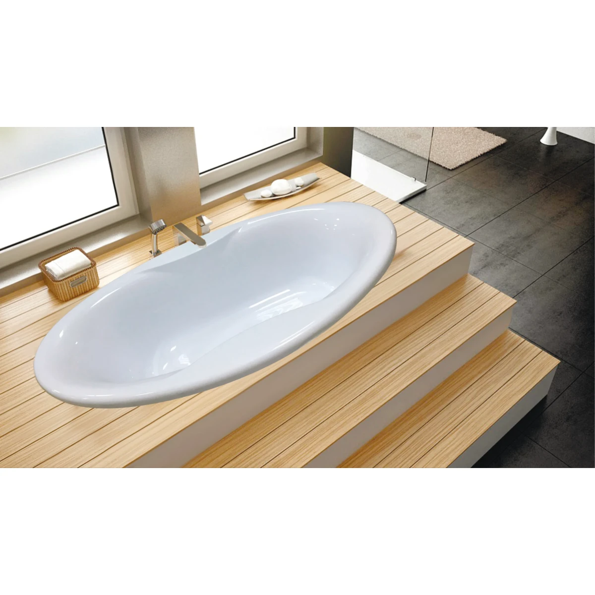 Акриловая ванна Eurolux Taho E4018090036 180,4x90,4 см, врезная, белый