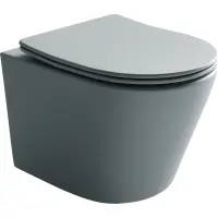 Унитаз подвесной Ceramica Nova Balearica CN6000MH безободковый, с сиденьем микролифт, антрацит матовый