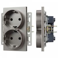 Розетка двойная с заземлением, без рамки Arlight SCT 043766