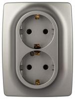 Розетка двойная без заземления Эра Эра 12 12-2106-16