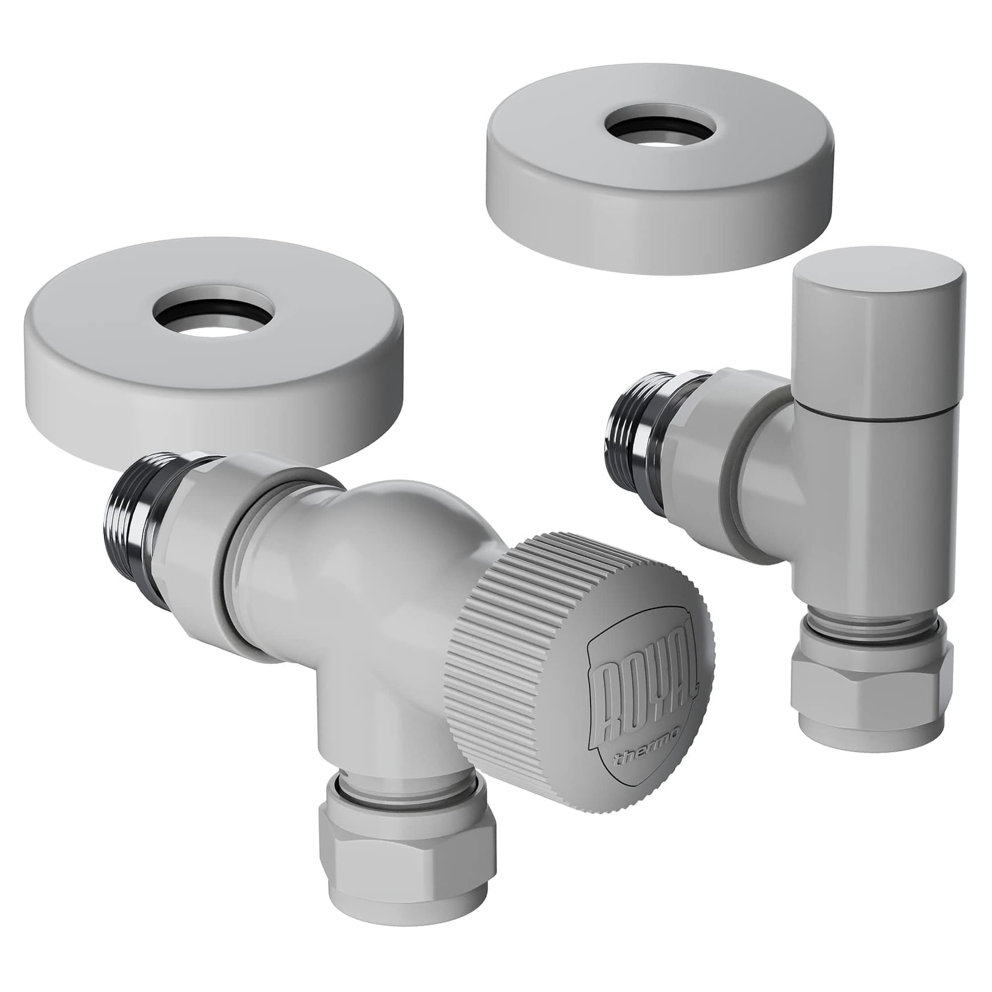 Набор термостатический осевой Royal Thermo Design Pro 15мм М30х1,5 (Белый)