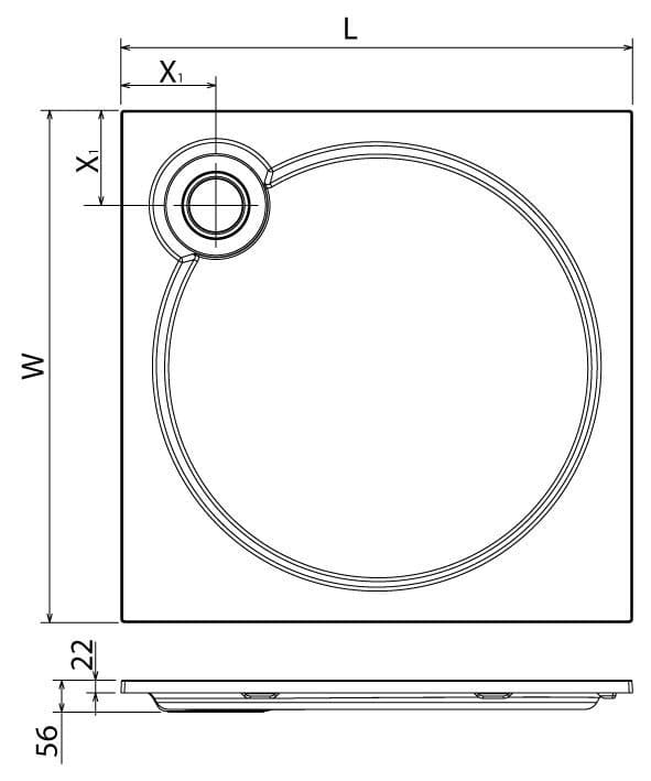 Душевой поддон Cezares TRAY-S-A-90-56-W