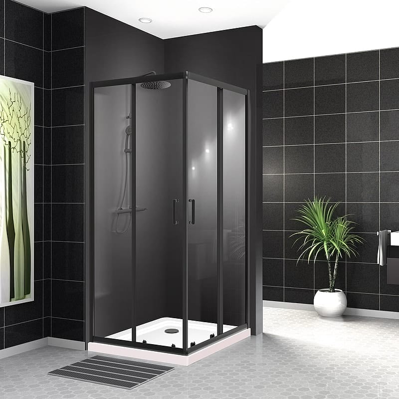 Душевой уголок BelBagno Uno 100x100 UNO-195-A-2-100-C-NERO черный матовый