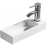 Раковина CeramaLux 9048FL 38x14,5 см L, рукомойник, белый