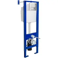 Инсталляция для унитаза Berges Atom Line 410 040338 с кнопкой смыва, хром