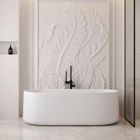 Ванна из искусственного камня Abber Stein 170x75 AS9607 белый матовый