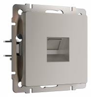 Розетка Ethernet RJ-45 и со шторками, без рамки Werkel дымчатый W1281004