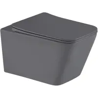 Унитаз подвесной GID Tr2143TF-Dgm безободковый, торнадо, с сиденьем микролифт, темно-серый матовый