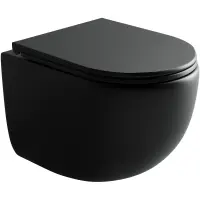 Унитаз подвесной Ceramica Nova Up CN4007MB безободковый, торнадо, с сиденьем микролифт, черный матовый