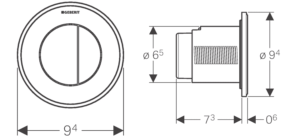 Клавиша смыва Geberit Type 10 116.055.KK.1