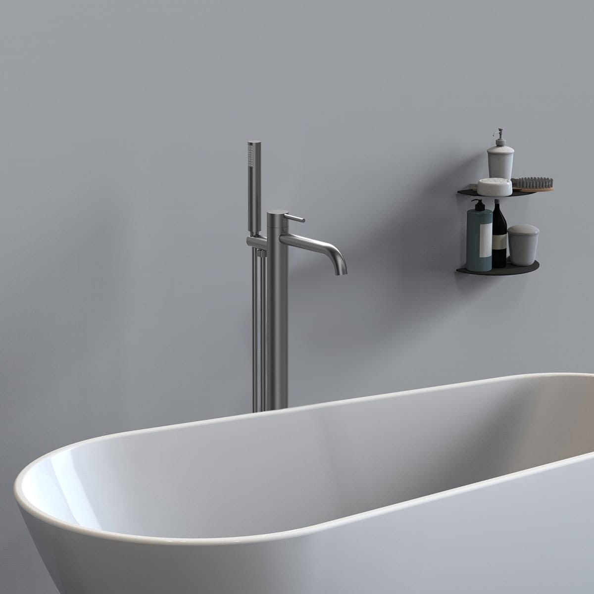 Смеситель для ванны Vincea Desire VTF-1DGM вороненая сталь