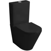 Унитаз-компакт Grossman GR-4450BMS безободковый, с сиденьем микролифт, черный матовый