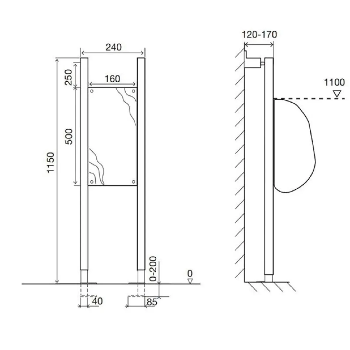 Монтажный элемент для поручней OLI Easy Structure 031526