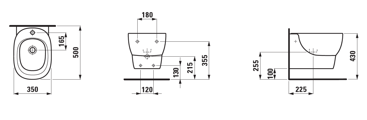 Биде подвесное Laufen Mimo 8.3055.1.400.302.1-LCC