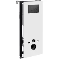 Инсталляция для унитаза WasserKRAFT Abens 20 20TLT.010.ME.WH.MB01 с кнопкой смыва, черный матовый