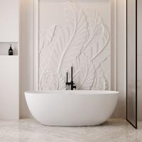 Ванна из искусственного камня Abber Stein 150x72 AS9624-1.5 белый матовый