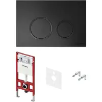 Инсталляция для унитаза Tece TECEspring R S955104 с кнопкой смыва, черный матовый