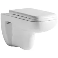 Унитаз подвесной Orange C03-100W безободковый, с сиденьем микролифт, белый глянец