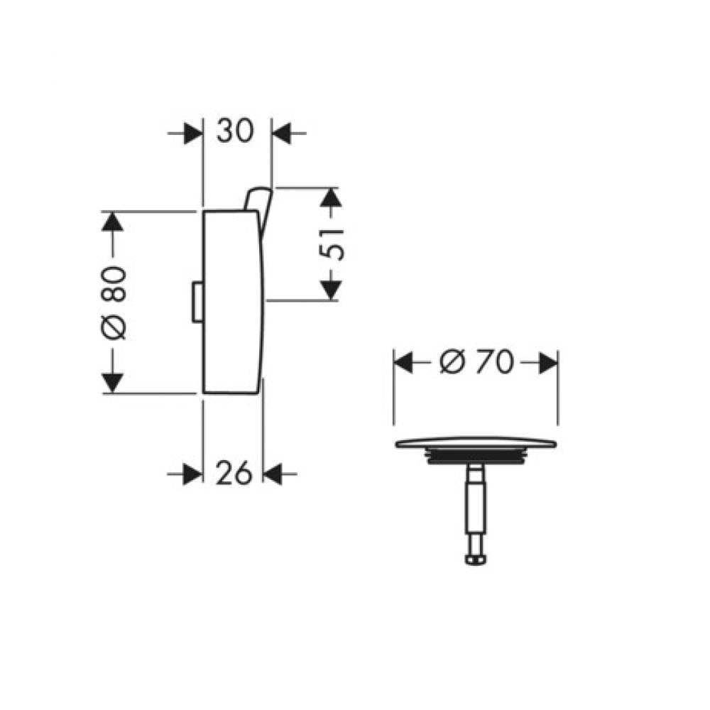 Внешняя часть набора для слива и перелива hansgrohe Flexaplus S 58186000