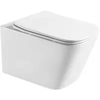 Унитаз подвесной Aquatek Либра AQ1505T-00 безободковый, торнадо, с сиденьем микролифт, белый