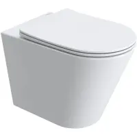 Унитаз приставной BelBagno Flay BB1003CB-TOR/SC безободковый, торнадо, с сиденьем микролифт, белый