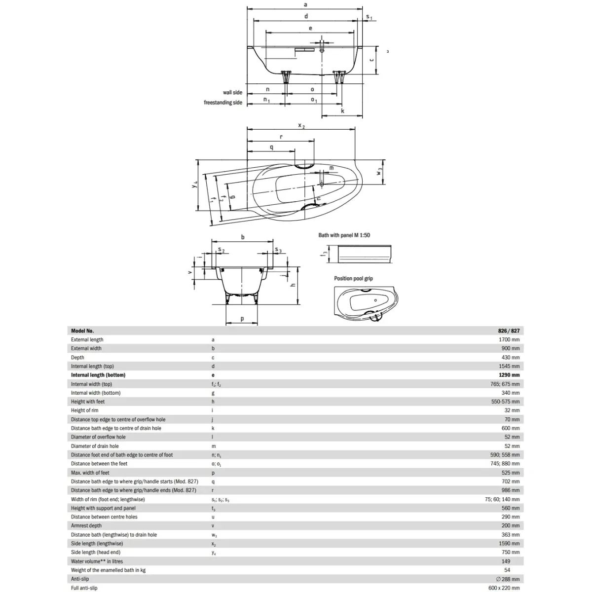 Ванна стальная Kaldewei Studio 826-1 222200010001 170x90 см R, угловая, альпийский белый