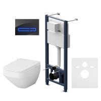 Комплект инсталляция с унитазом и клавишей AM.PM Inspire 2.0 IS450A38.CCC50A белый черный