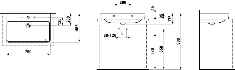 Раковина Laufen Pro S 8.1696.7.000.104.1