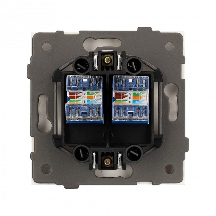 Розетка двойная Ethernet RJ-45 и со шторками, без рамки Arlight SCT-TENDO 054598