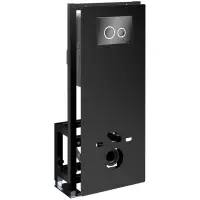 Инсталляция для унитаза WasserKRAFT Glan 66 66TLT.010.ME.BL.PB01 с кнопкой смыва, черный глянец/хром/черный глянец