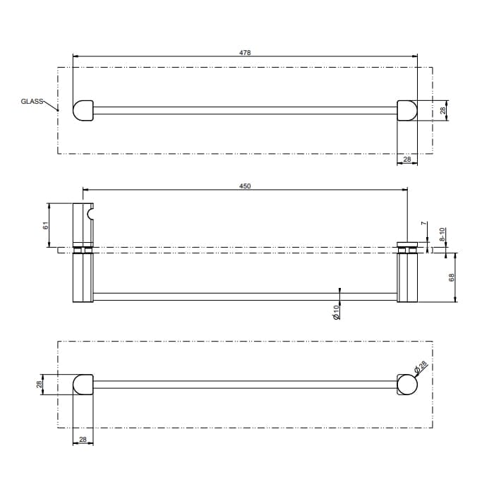 Полотенцедержатель Gessi Rilievo 45 см 59564#031