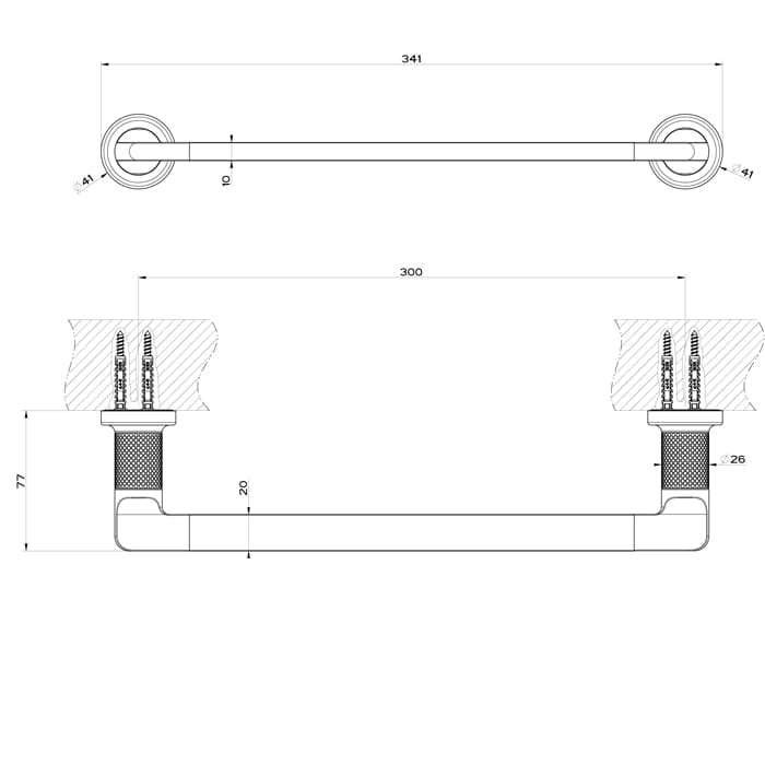Полотенцедержатель Gessi Inciso 30 см 58497#299 черный