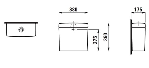 Бачок для унитаза Laufen Pro 8.2695.1.000.871.1 подвод сзади бачка
