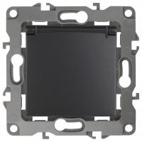 Розетка с заземлением и со шторкой, без рамки с крышкой Эра Эра 12 12-2103-05