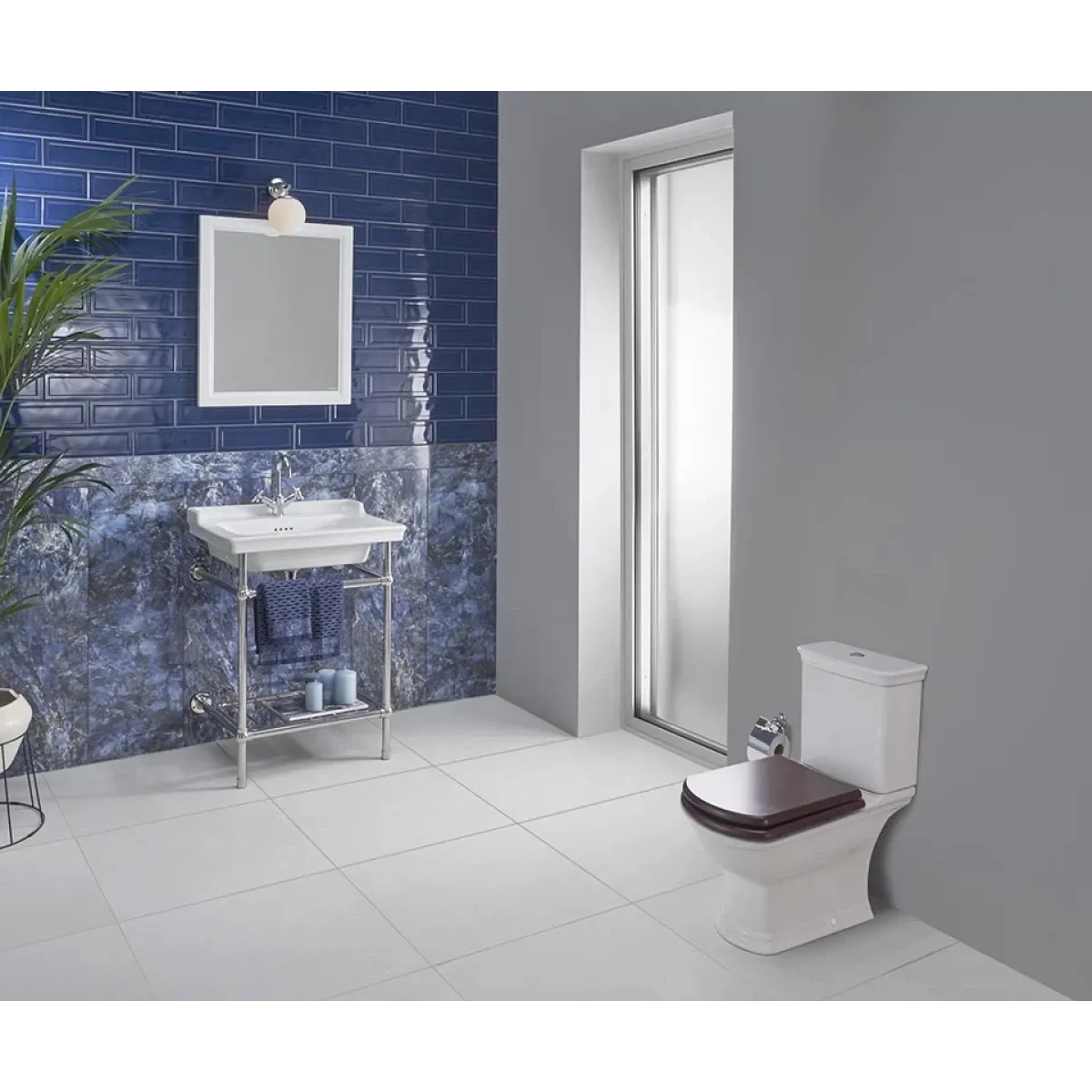 Унитаз-компакт Vitra Serenada 9722B003-7204 с деревянным сиденьем, белый
