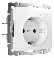 Розетка с заземлением и со шторками без рамки с Wi-Fi Werkel белый W1171601