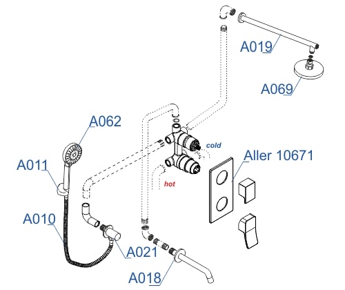 Комплект для ванны WasserKRAFT А171619