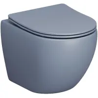 Унитаз подвесной Grossman GR-4455BSMS-21 безободковый, с сиденьем микролифт, голубой матовый